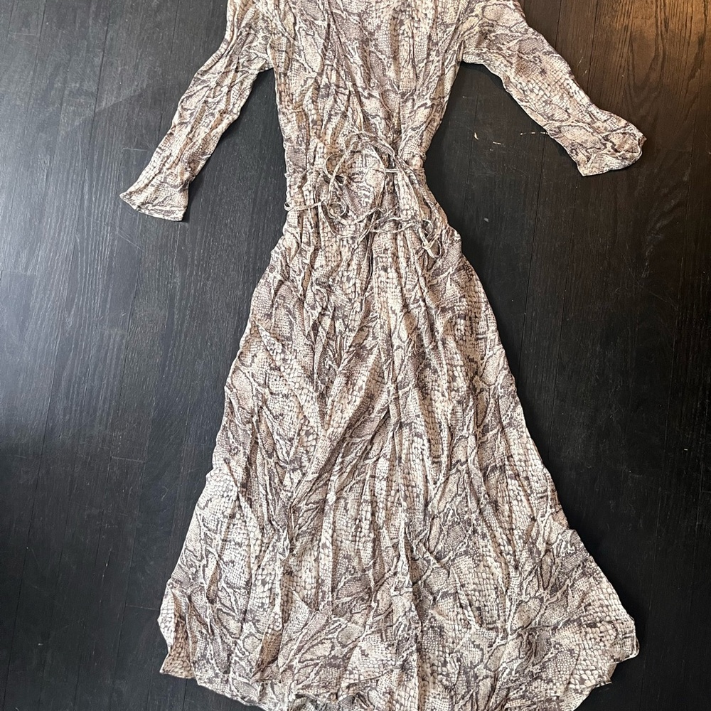 Elegant Snake Print Maxi Dress